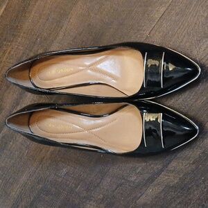 Andrew Geller black patent vegan leather Optimal heels Women’s sz 10